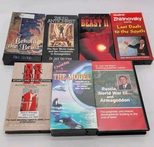 Vintage Lot 7 VHS Tapes Dr Jack Van Impe's Behold The Beast Mark Of Antichrist - Picture 1 of 8