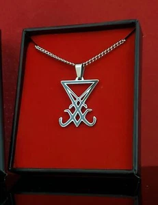 Seal of Lucifer 1" goth punk occult satanic luciferian ritual pendant alt - Picture 1 of 4