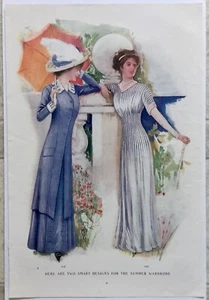 Vtg. Magazine Advertising Page TWO SMART DRESSES Summer Time Women's Fashion - Bild 1 von 4