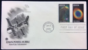 Scott 3384 3385 FDC Eagle Ring Nebulosa Hubble telescopio spaziale immagini serie PCS - Foto 1 di 3