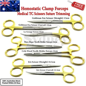 First Aid Hospital Nursing Scissor Dressing Dissecting &Hemostat Locking Forceps - Picture 1 of 8
