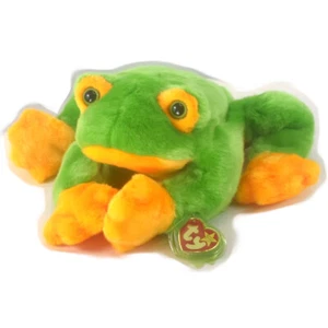 Ty Beanie Buddies Smoochy the Beanie Baby Frog 1998 15" juguete de peluche como nuevo - Imagen 1 de 5