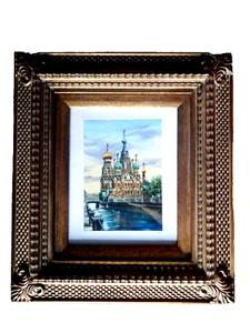Russisches Aquarellgemälde Kirche des Erlösers auf vergossenem Blut St. Petersburg - Bild 1 von 12