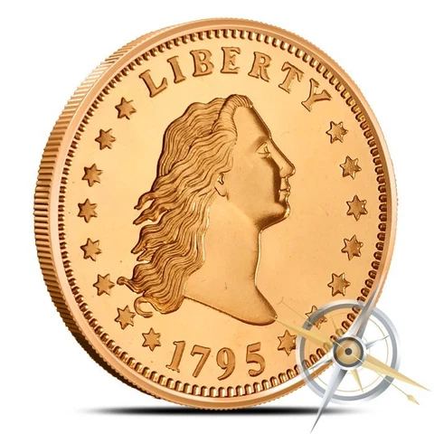 1 oz Copper Round - Flowing Hair Dollar Cover