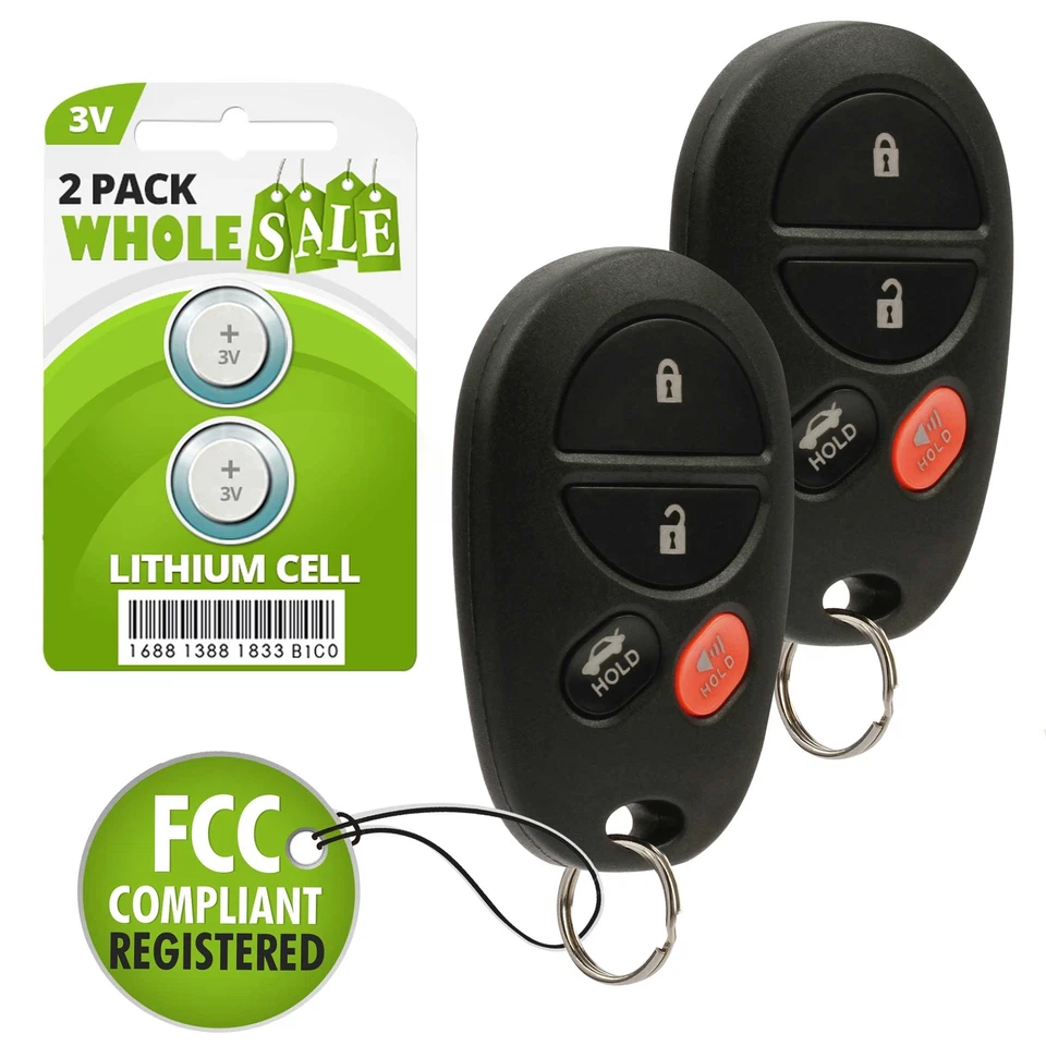 2 Replacement For 2004 2005 2006 2007 2008 Toyota Solara Key Fob Remote Foto 1 de 4