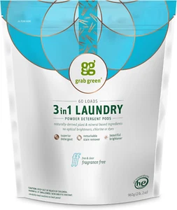 3-In-1 Laundry Detergent Pods, 60 Count, Fragrance Free, Plant and Mineral Based - Picture 1 of 12