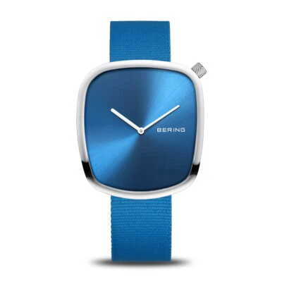 Bering Reloj de Pulsera OCEAN PEBBLE CON PLÁSTICO OCÉANO RECICLADO Azul 18040-308 - Imagen 1 de 4