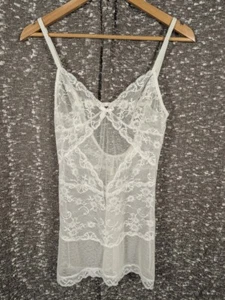 Victoria's Secret Bridal I Do Collection White Lacy Slip Top Women's Small - Picture 1 of 7