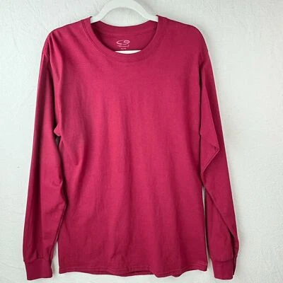 Camiseta C9 Champion Para Hombres M Manga Larga Camiseta Redonda Rojo Oscuro Informal Gimnasio Adulto Mediana Foto 1 de 4