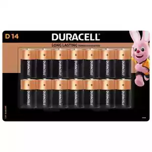 Duracell Coppertop Alkaline Flashlight Battery Size D Cell LR20 MN1300 14 Pack - Picture 1 of 1