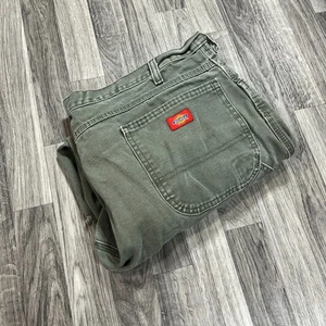 Pantalones de mezclilla de trabajo DICKIES calce relajado pierna recta verde para hombre talla 42 x 30 - Imagen 1 de 10