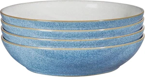Denby - Elements Blue Pasta Bowls Set of 4 - Dishwasher Microwave Safe Crocke... - Picture 1 of 12