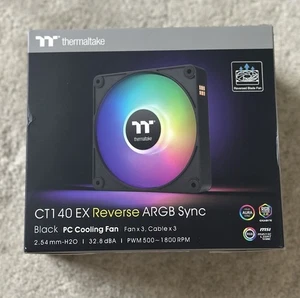 Thermaltake CT140 EX ARGB Reverse PC Cooling Fan (3-Fan Pack), Magnetic Connect - Picture 1 of 5