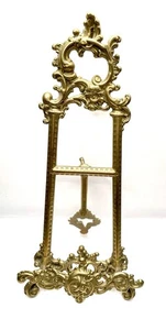 Mid Century Rococo Style Ornate Brass Easel Display 12.5” - Picture 1 of 8