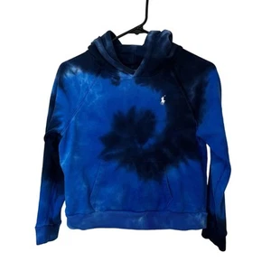 Polo Ralph Lauren Hoodie Boys XL (16) Blue Tie Dye Sweatshirt Youth Pullover - Picture 1 of 5