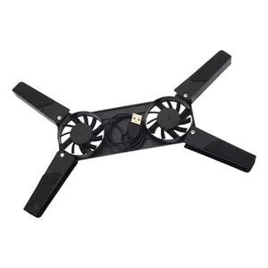 Support Refroidisseur Ordinateur Portable 2 Ventilateurs Silencieux, Alimenté par USB, Rechargeable, Puissant - Photo 1/7