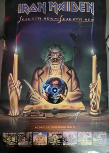 Vintage 1988 Iron Maiden The Clairvoyant Poster Crystal Ball Seventh Son Eddie - Picture 1 of 2