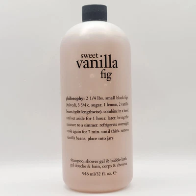 Philosophy Sweet Vanilla Fig Shampoo, Shower Gel & Bubble Bath 32 oz  Sealed - Image 1 of 4