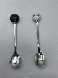 Linda cuchara para gato para té café cerámica cucharas de acero inoxidable para amante de los gatos aprox... - Imagen 1 de 11
