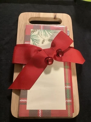 Hallmark Note Pad Pencil and Cutting Board Set New Sealed Christmas Holiday - Image 1 of 3