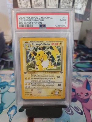 Pokemon Lt. Surges Raichu Holo 1st Edition Gym Challenge #11/132 PSA 9 - Image 1 of 3