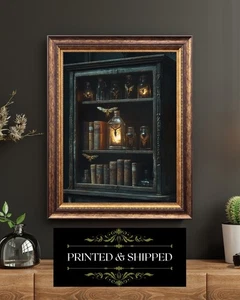 Insect Cabinet Gothic Wall Art Witchcore Apothecary Print Dark Academia Decor - Picture 1 of 5