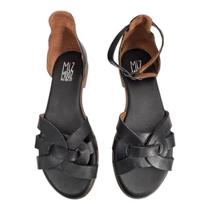 Miz Mooz Leather Ankle Strap Sandals Dakota Black EU 37/US 6.5-7 Amputee Shoe - Picture 1 of 7