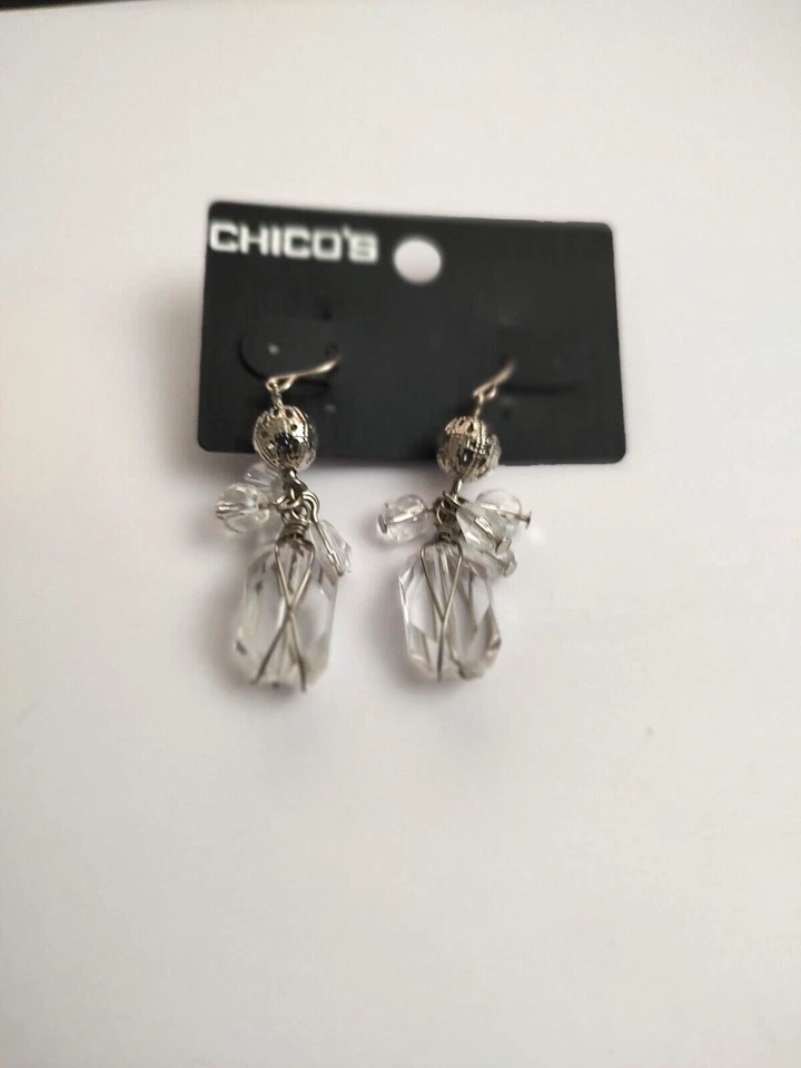 PENDIENTES CHICO'S "MEYERL" CRISTAL ACRÍLICO GANCHOS FRANCESES Foto 1 de 1