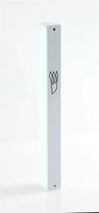 Estuche de mezuzá enchapado en blanco 12 cm judaica judío diseño de aluminio sombreado - Imagen 1 de 8