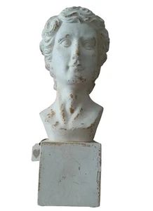 Mezzo busto di uomo. In Resina, finitura in bianco invecchiato - Foto 1 di 5