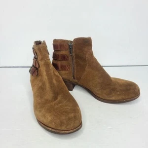 Ugg Volta Tan Brown Suede Leather Ankle Booties Size 8.5 - Picture 1 of 8