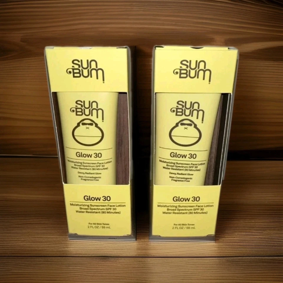 (2 шт.) SunBum Glow 30 увлажняющий солнцезащитный лосьон для лица водостойкий срок годности 2/26 - Изображение 1 из 1