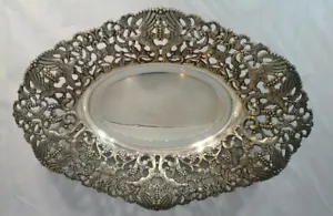 Vassoio decorativo vintage elettroplaccato dalla Spagna con uccellini - Foto 1 di 5