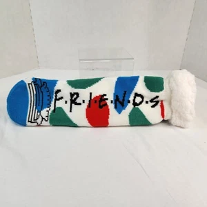 Friends Sherpa Sock Slip Resistant Sole Blue Green Red Couch Sofa New - Picture 1 of 10
