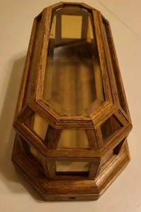 Unique Beautiful Wall Mounting Display CASES Oak Beveled Glass (b15) - Picture 1 of 23
