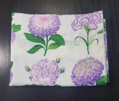 Ручной работы род карман валентности - белый - большой фиолетовый цветочный - "les Grand fleurs" - Изображение 1 из 4
