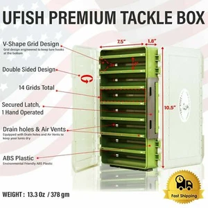 UFISH Bait Storage Organizer Large Fishing Tackle Box Loaded With Lure Holder - Picture 1 of 88