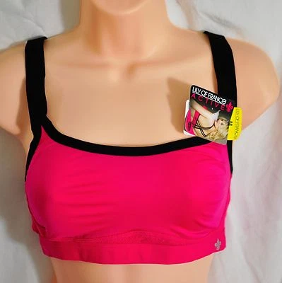 Mujer Lirio de Francia Rosa Cruz Espalda Sujetador Deportivo Talla Mediana MRSP $36 Foto 1 de 4
