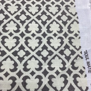 Waverly "Soul Mate" Decorator Fabric 56" x 1 yd 17" Remnant Trellis Print Gray - Picture 1 of 7