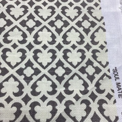 Waverly "Soul Mate" Decorator Fabric 56" x 1 yd 17" Remnant Trellis Print Gray - Image 1 of 4