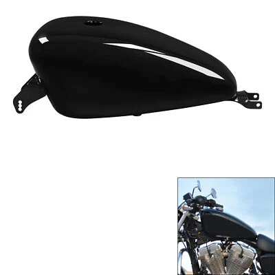 Gloss Black 3.7Gal. 14L Gas Fuel Tank Fit For Harley Sportster 883 1200 04-06 05 - Image 1 of 4