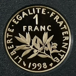 1 FRANC SEEDER 1998 BE BEAUTIFUL PROOF 7404 Ex. FRANCE / UNC ISSUE DU COFFRET - Picture 1 of 2