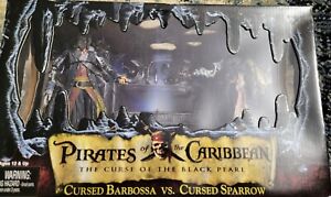 NECA Pirates of the Caribbean Cursed Barbossa vs Cursed Sparrow Collectible Set