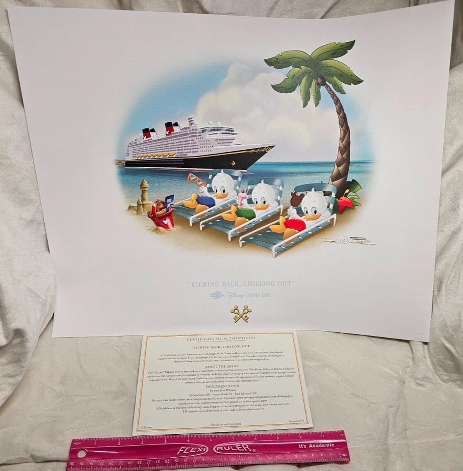 Disney DCL 2015 Kicking Back, Chilling Out de Don Williams 16" x 20" LE con certificado de autenticidad Foto 1 de 1