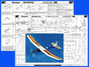 Graupner Model Airplane Plans (RC): SILENTIUS 86 78" (2M) EPed Sailplane - Picture 1 of 3