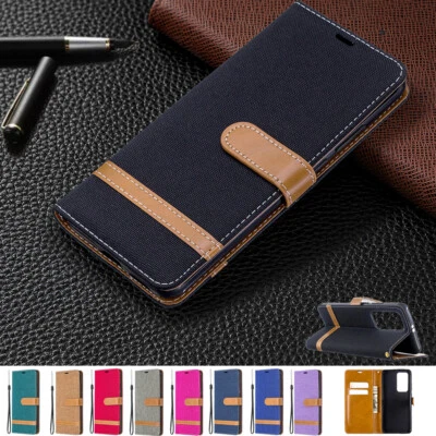 Denim Leather Wallet Cover Flip Case For Huawei P Smart P40 P30 P20 P50 Pro Lite - Image 1 of 4