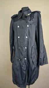 Burberry Brit Women Trench Coat Jacket Black Size 10 - Picture 1 of 12