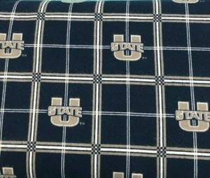 Remnant #004 - Sykel ~ Utah College Flannel ~ (Utah State) 56"x42" - Picture 1 of 1