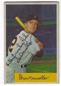 Autographed DON MUELLER New York Giants 1954 Bowman Card #73 - COA - Picture 1 of 1