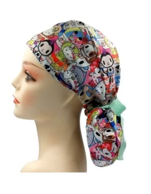 TK World 2 Polyester Ponytail Scrub Cap Doctor Theatre Nurse Hospital - Image 1 of 4